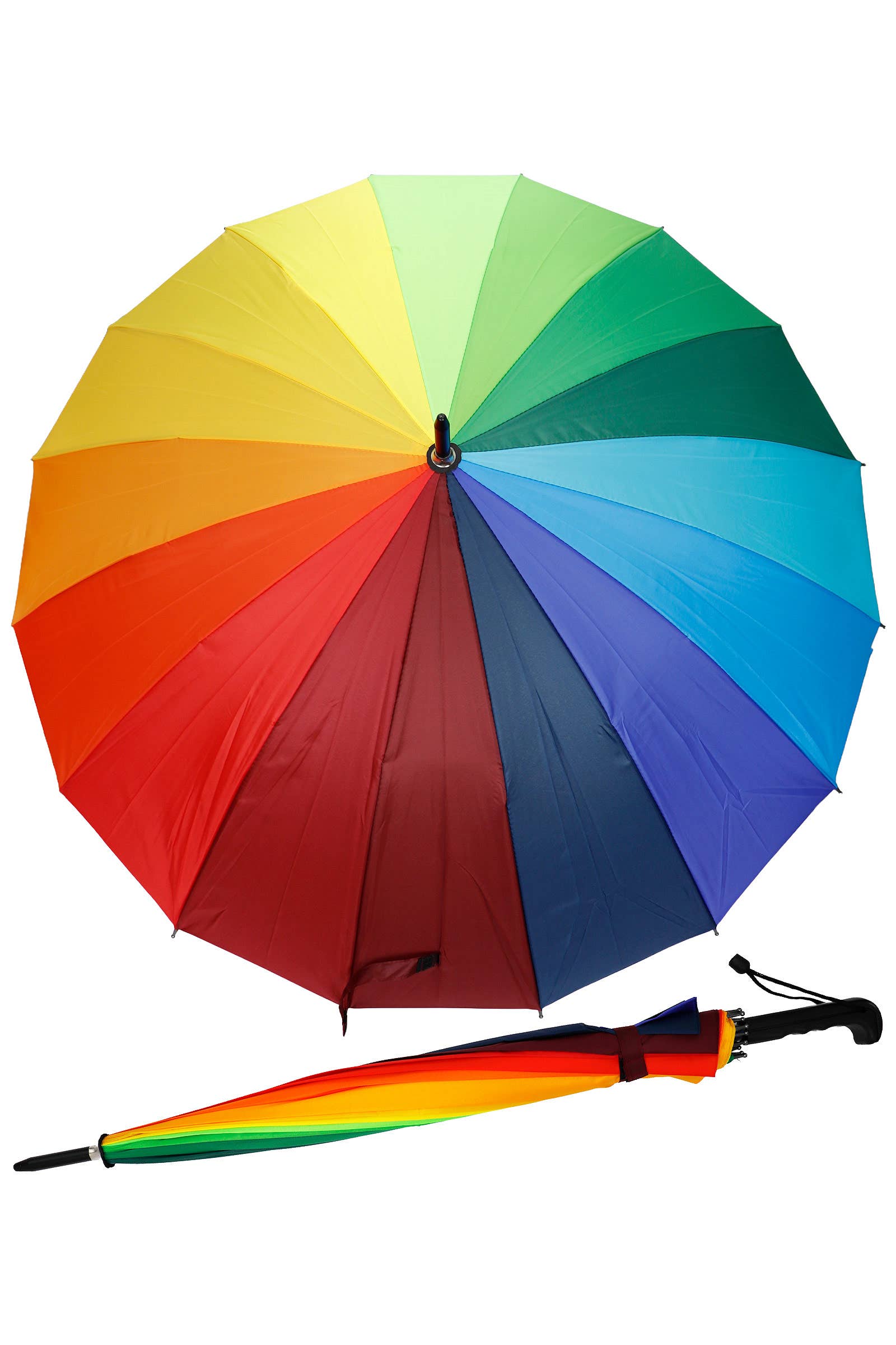 Rainbow 16 Panel Auto Open-fold Umbrella: AS SHOWN, ONE SIZE, photo 2 of 5