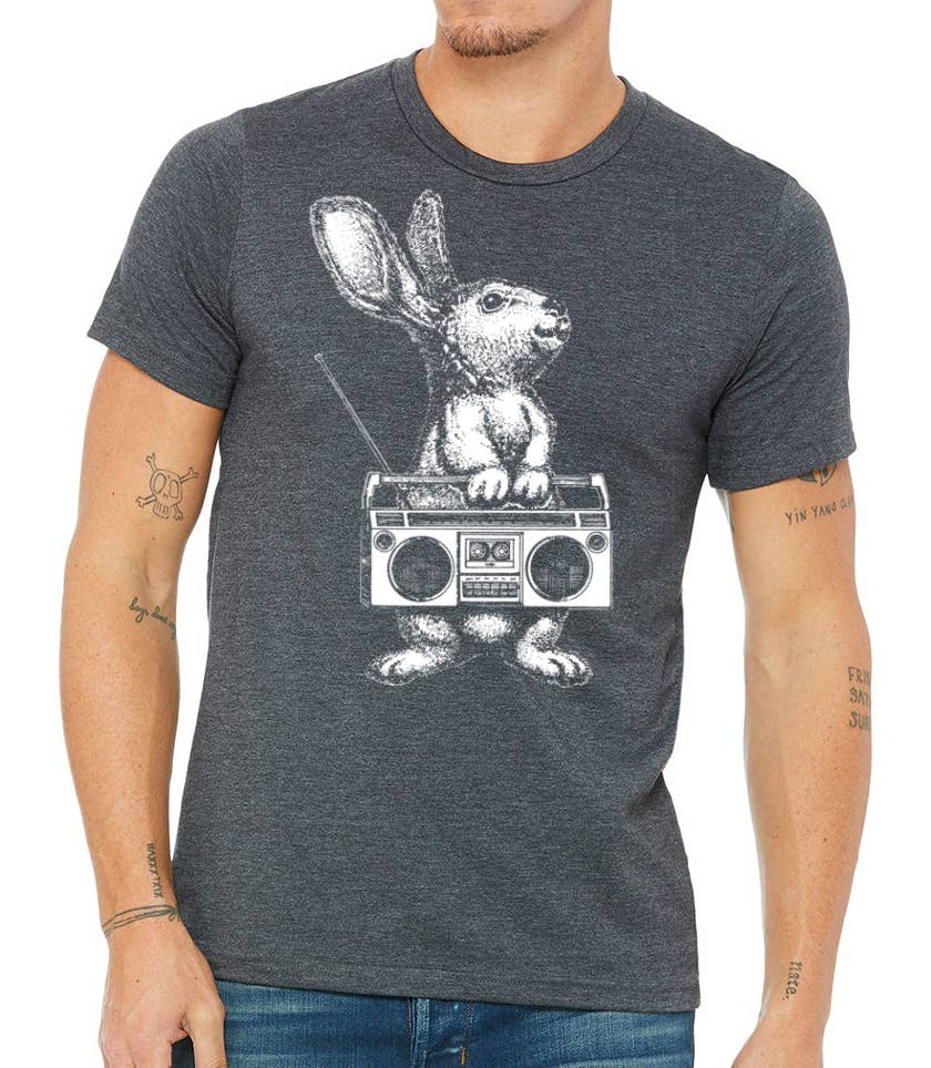 Bunny Boom Box shirt | rabbit radio tshirt, photo 3 of 4