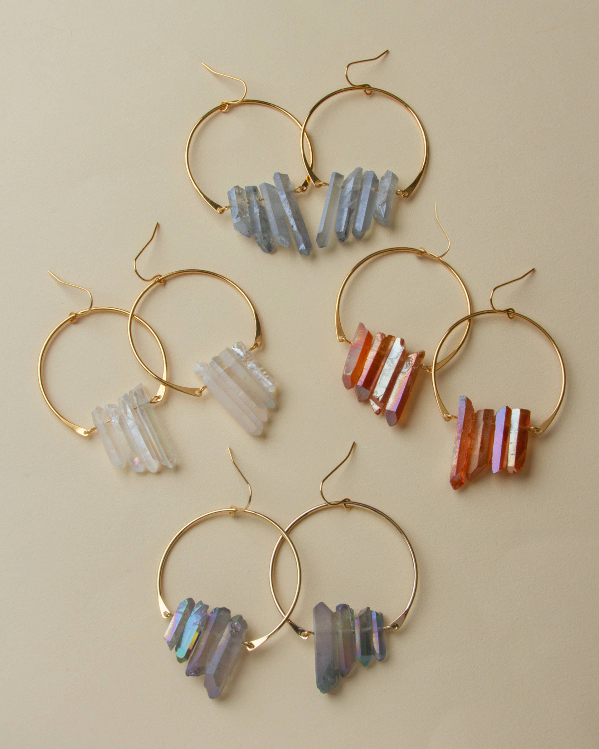 Super Nova Earrings- Rainbow Quartz, photo 2 of 3