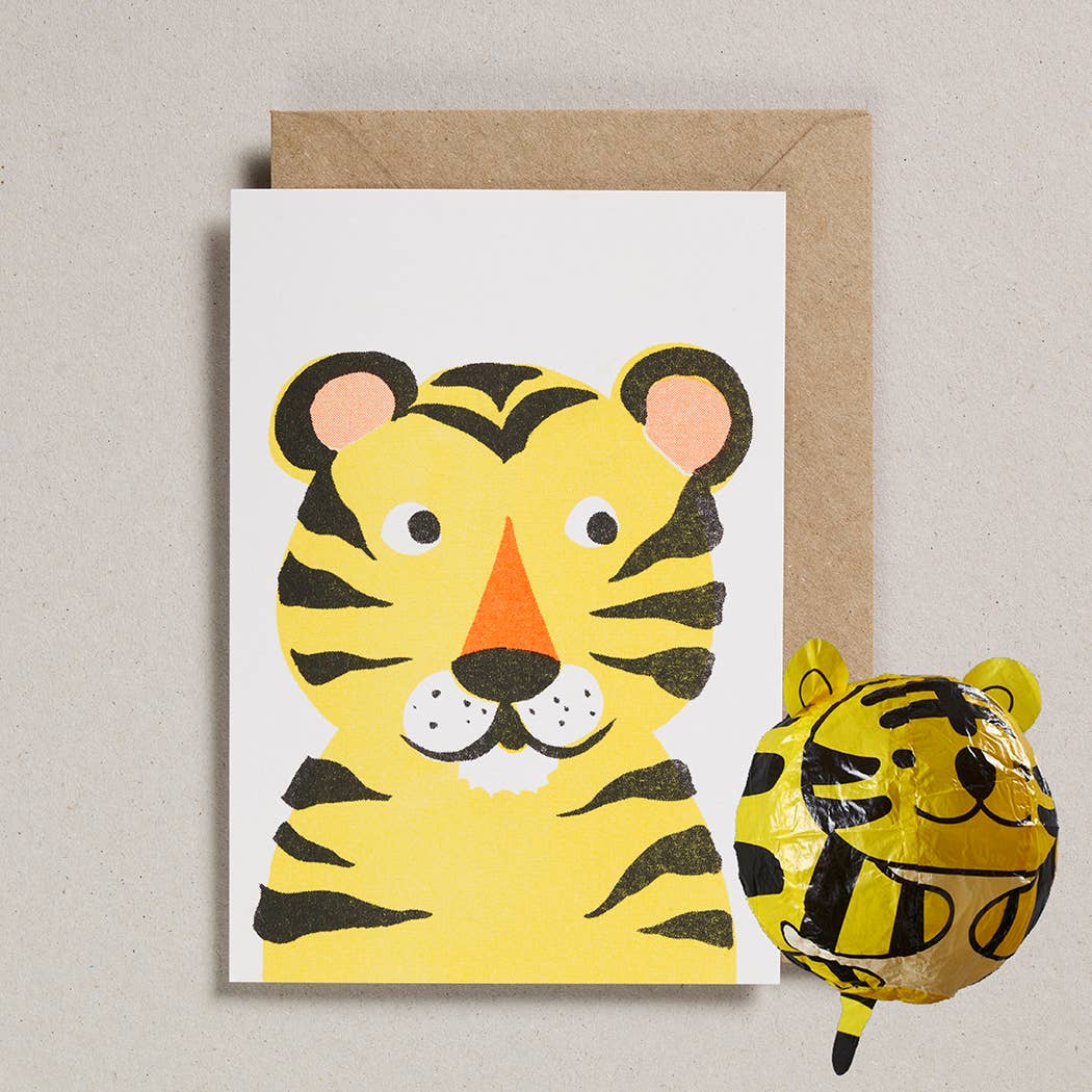 Japanese Paper Balloon Cards - Pack of 6 - Tiger