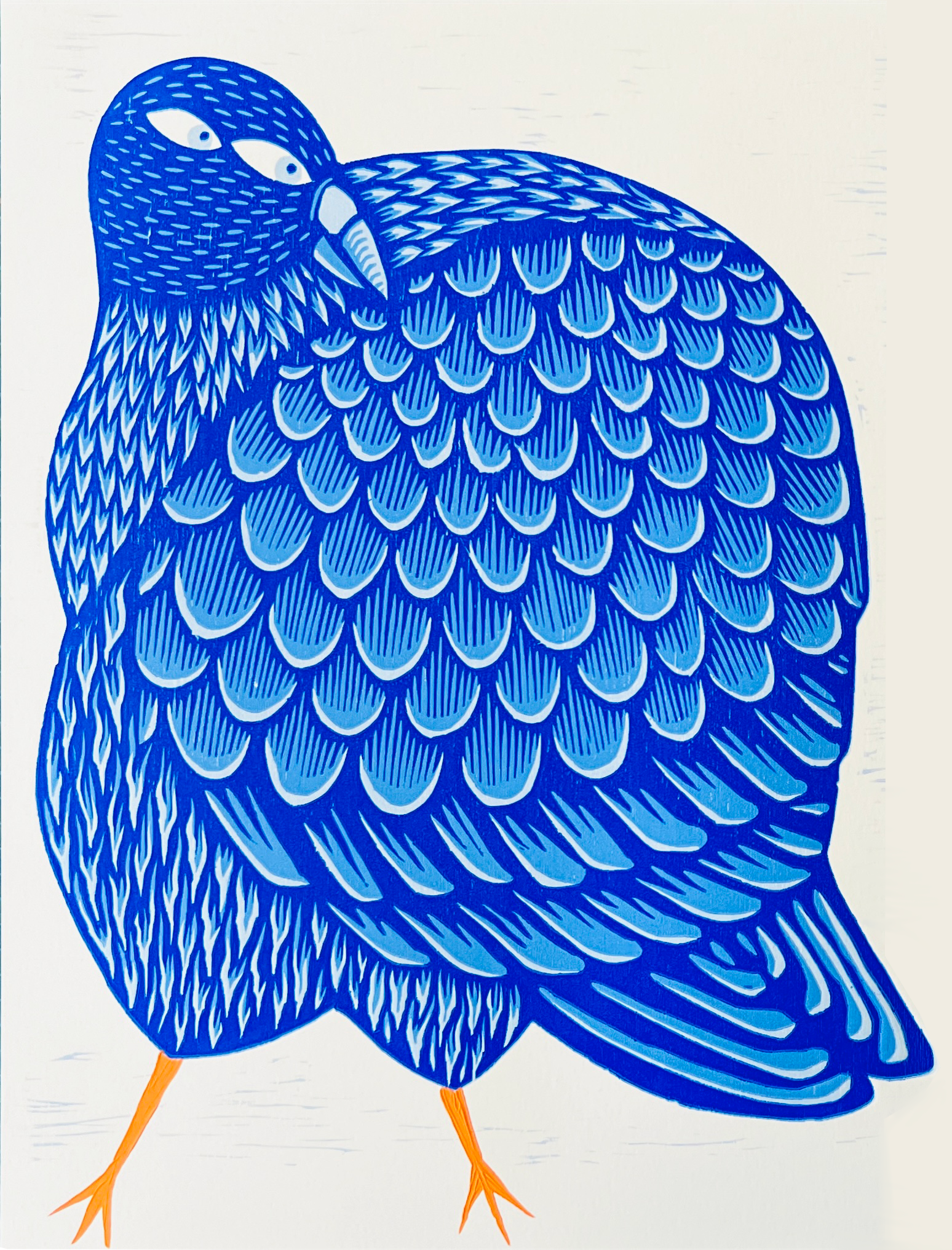 Pigeon Fancier - Original Woodcut Print, photo 2 of 4