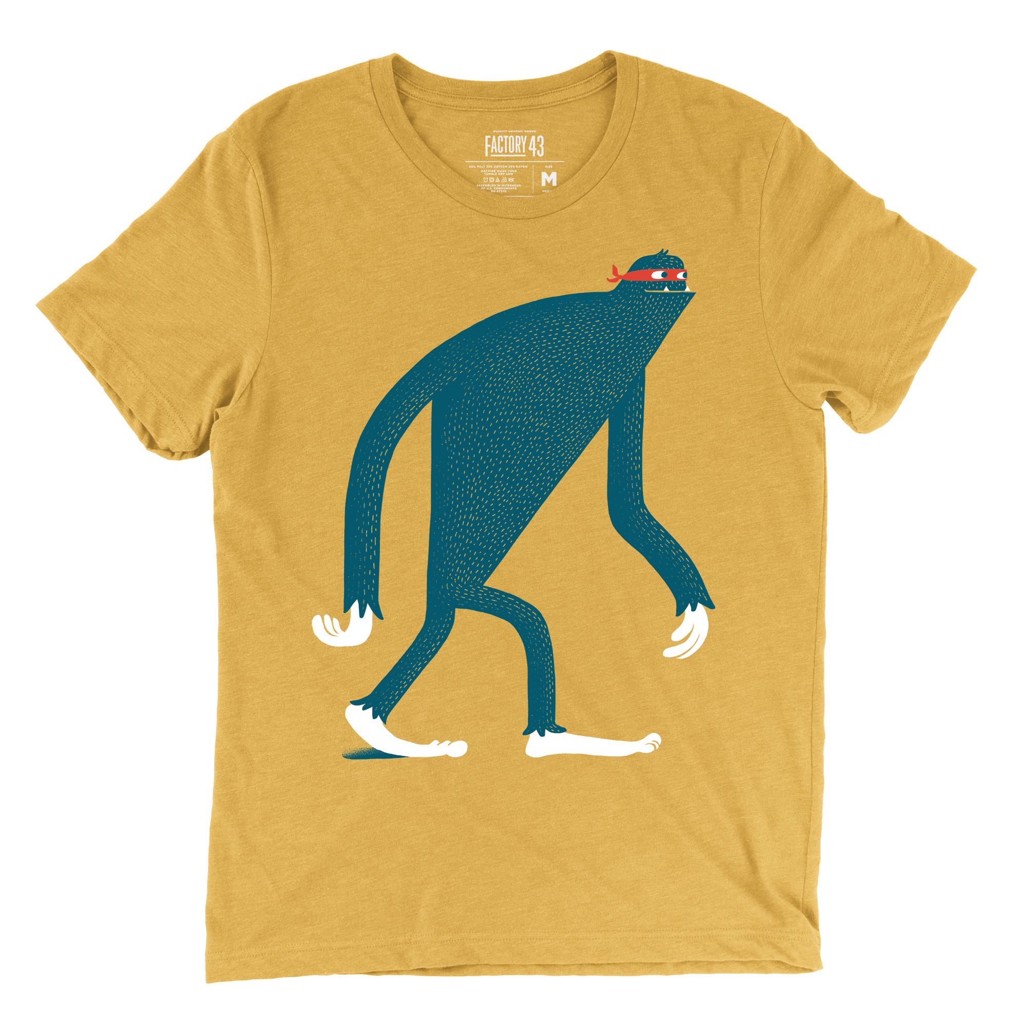 Incognito Sasquatch Unisex Shirt: Mustard, 2X, photo 2 of 2