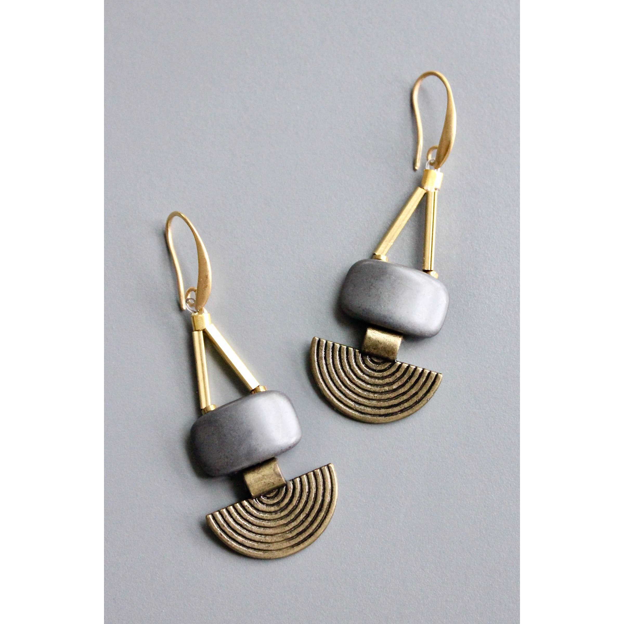 HYLE42 Artdeco Hematite earrings, photo 1 of 4