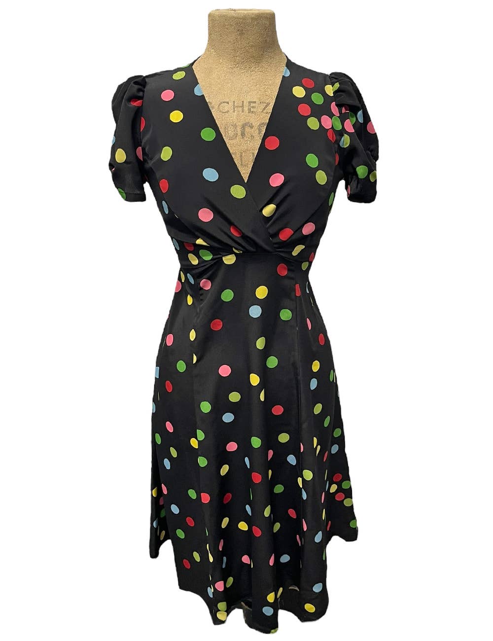 Black Circus Dot Retro Inspired Rita Dress, photo 1 of 5