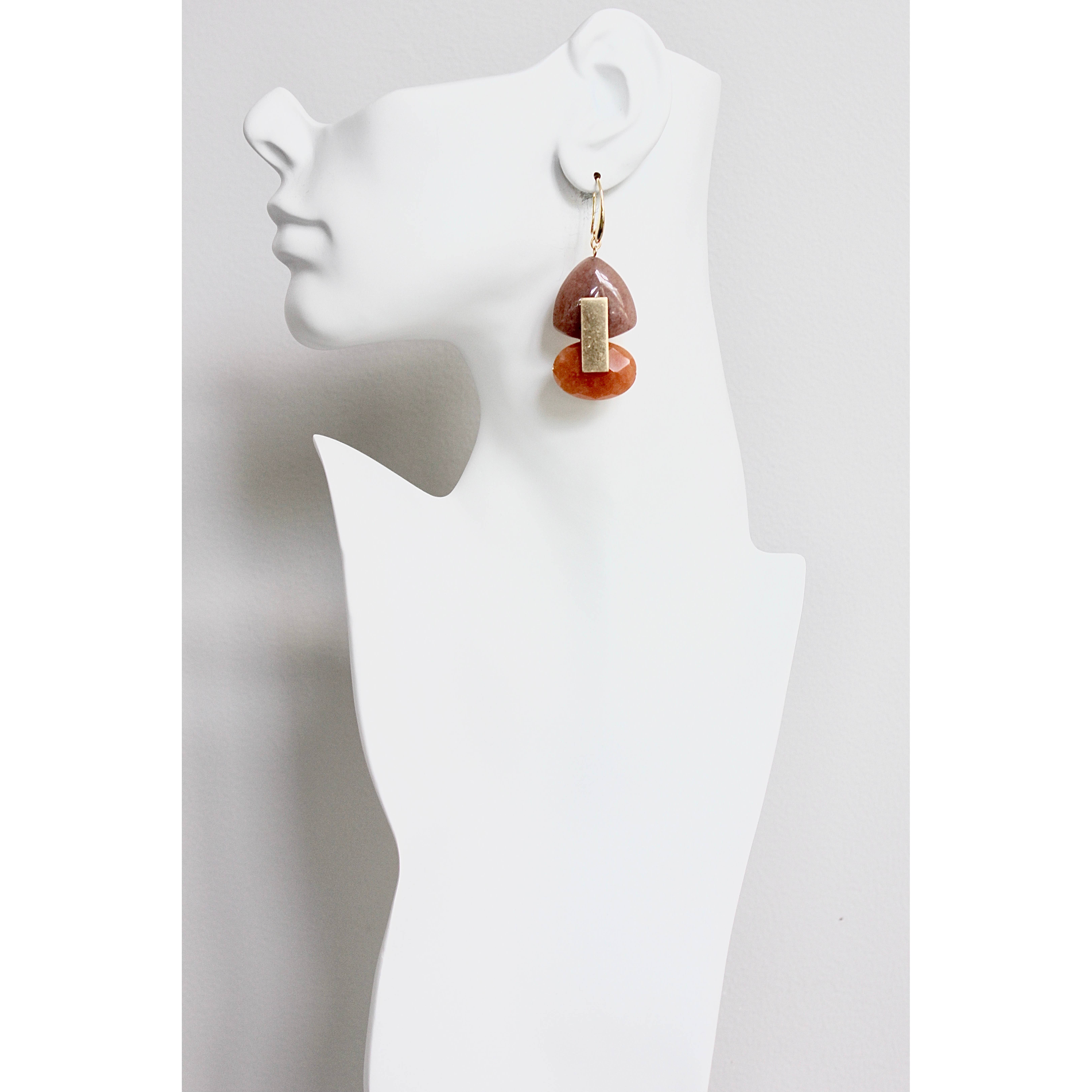 FERE44 Mauve and orange earrings, photo 2 of 3