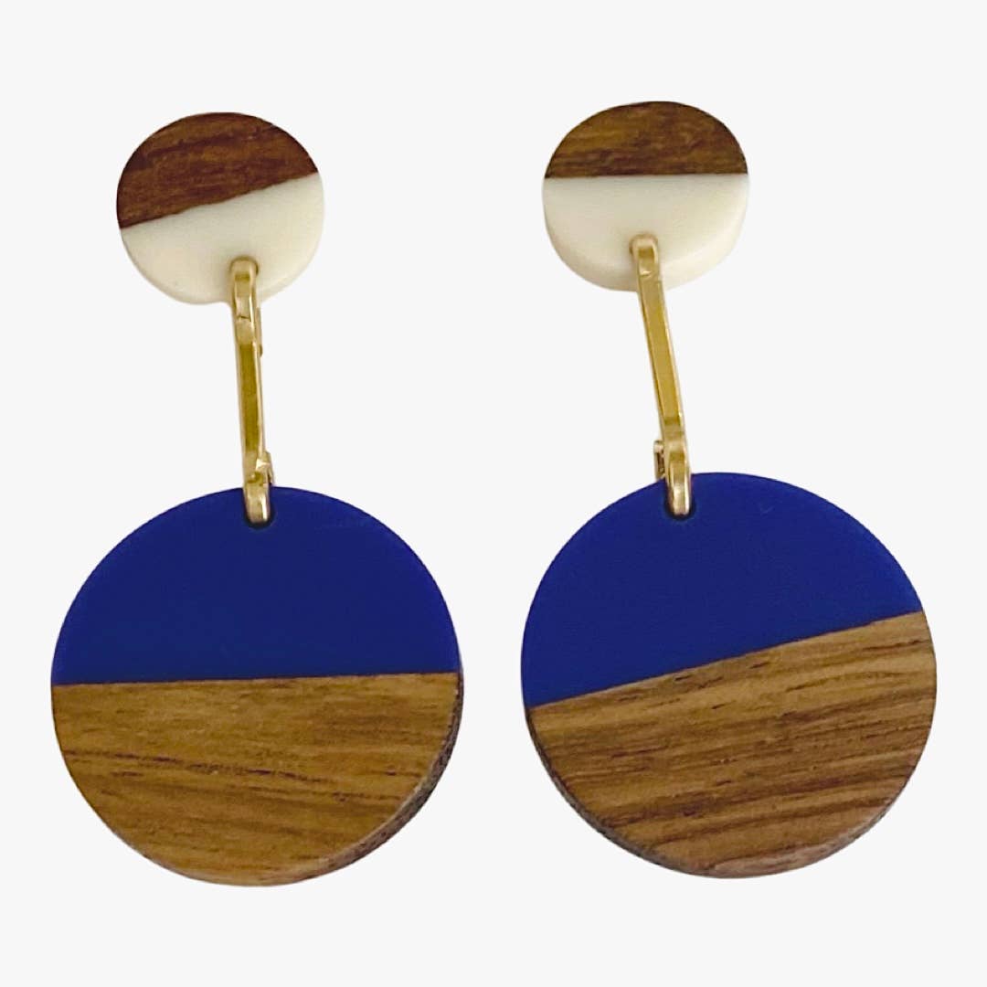 RETRO EARRINGS: Blu/White, photo 1 of 5