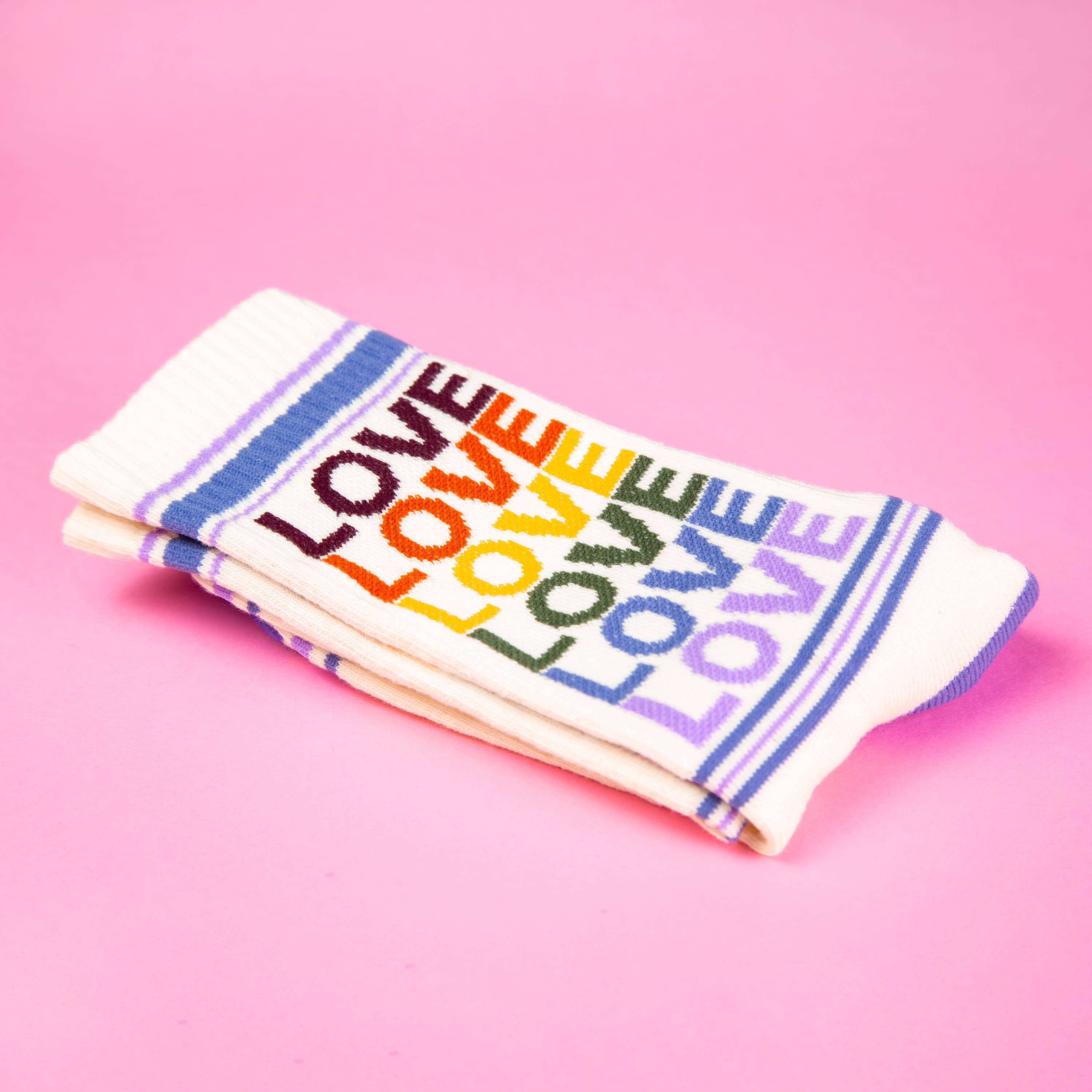 Love - Vintage Rainbow Gym Crew Socks, photo 4 of 5