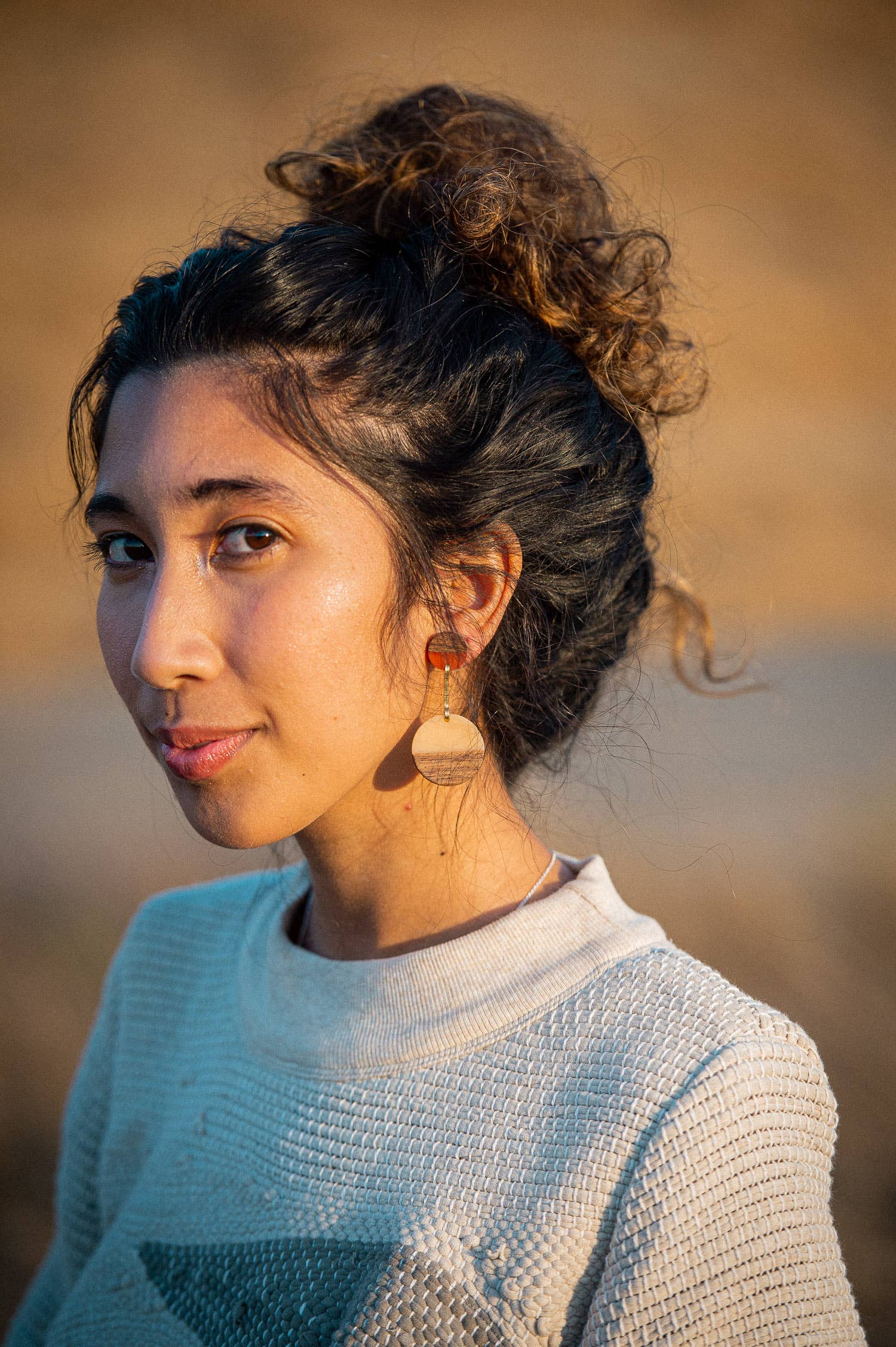 RETRO EARRINGS: Blu/White, photo 4 of 5