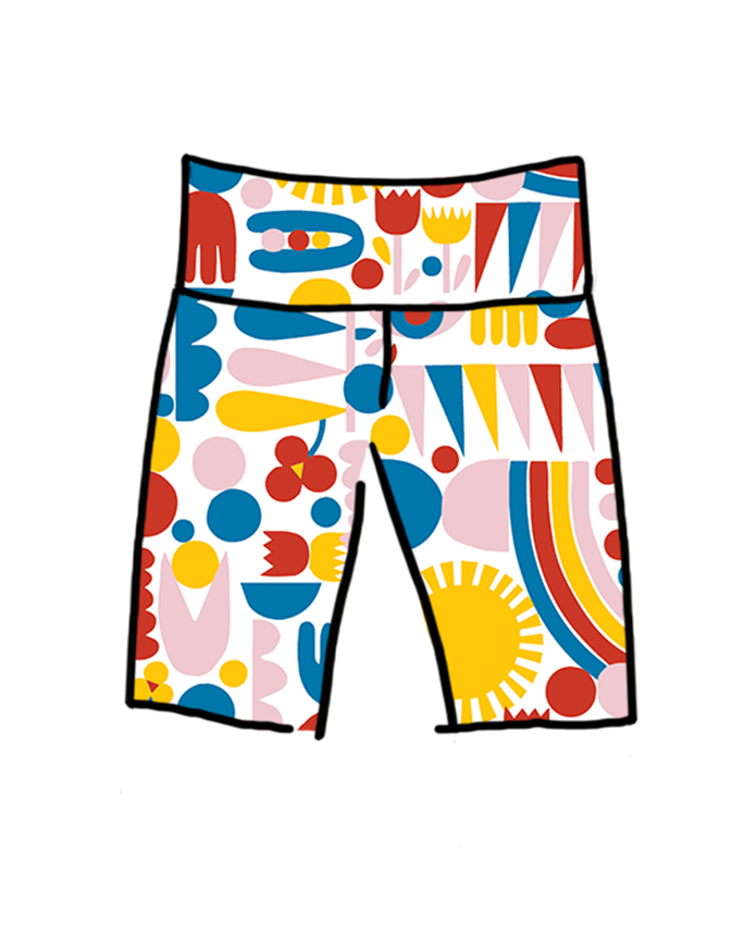 High Rise Bike Shorts Balance by Lisa Congdon
