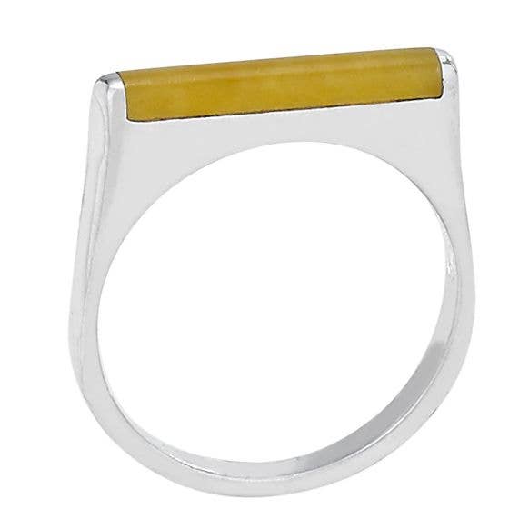 Honey Jade Bar Ring
