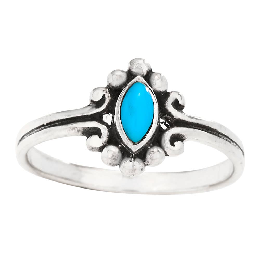 Aqua Dot Turquoise and Sterling Silver Ring