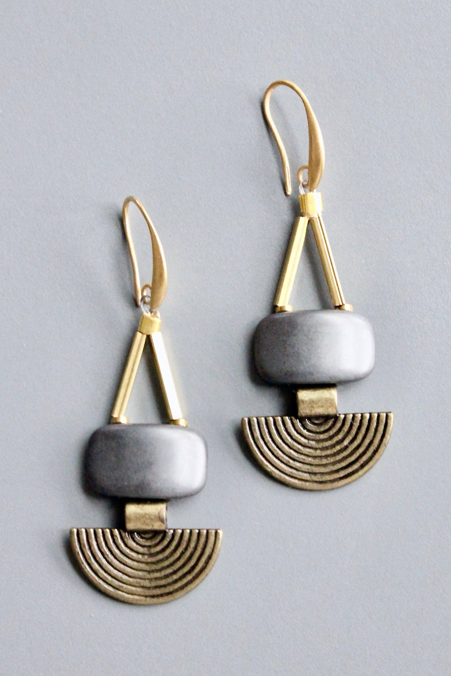 HYLE42 Artdeco Hematite earrings, photo 3 of 4