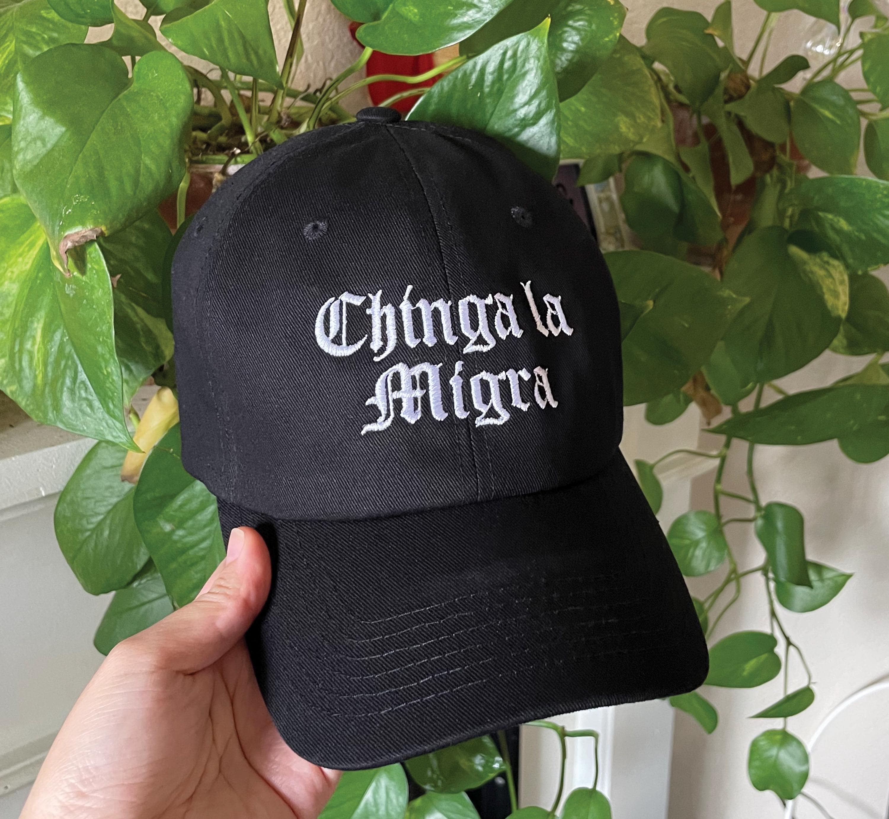 Chinga la Migra Embroidered Cotton Dad Hat, photo 1 of 2