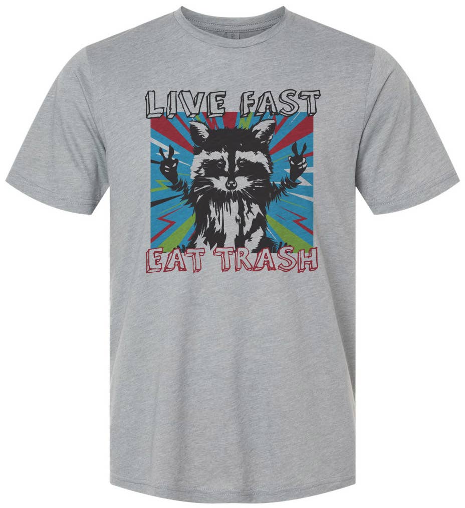 Raccoon "Live Fast Eat Trash" Unisex Tee, photo 2 of 2