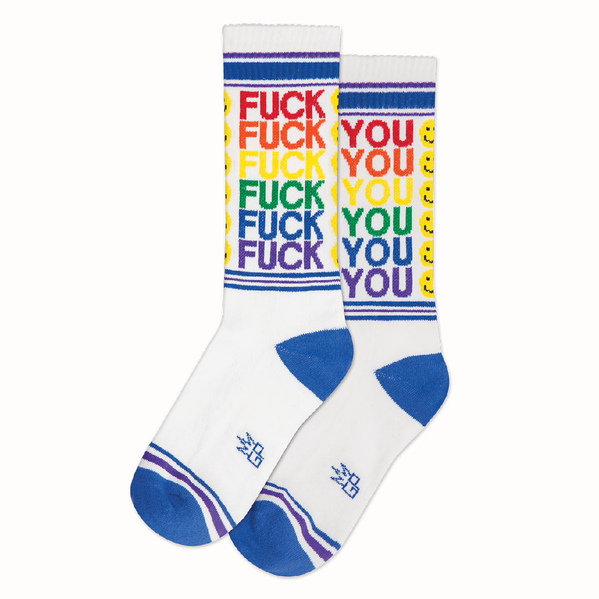 Fuck You Smiley Ribbed Gym Socks