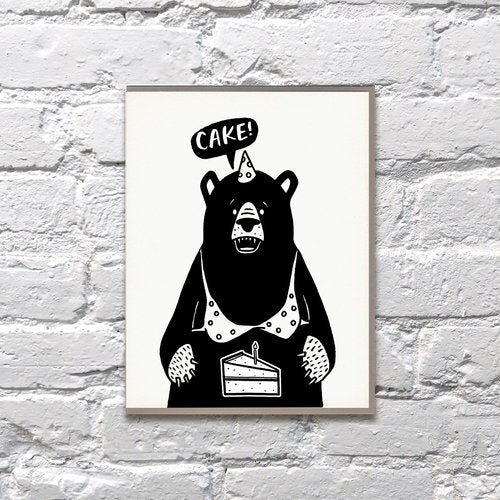 Bench Pressed - Bear Cake Card