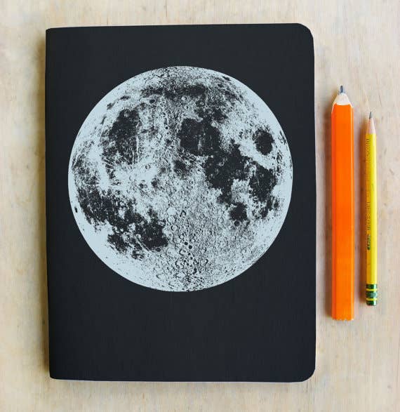 Silver Moon Blank Notebook