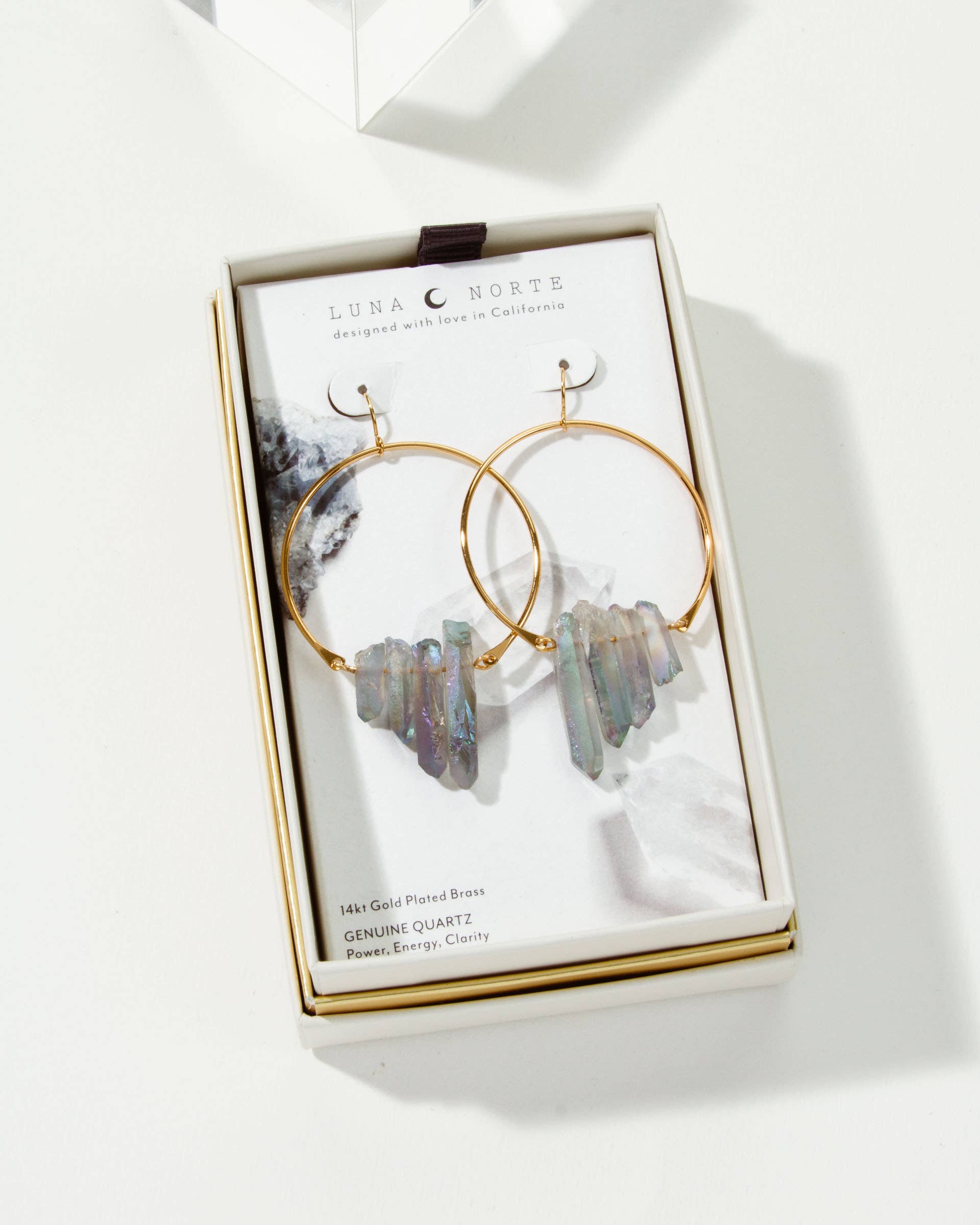 Super Nova Earrings- Rainbow Quartz, photo 3 of 3