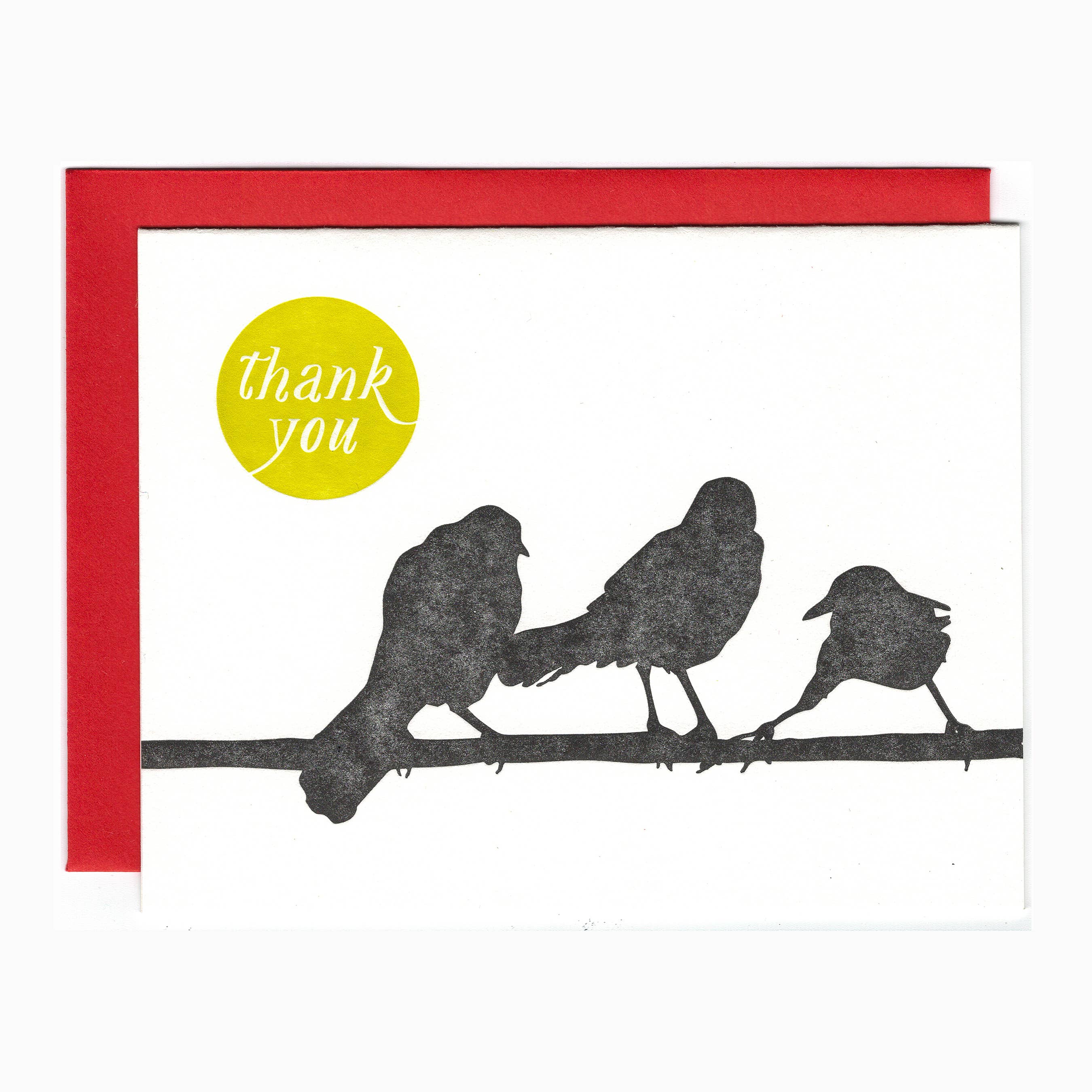 birds on a wire thank you card