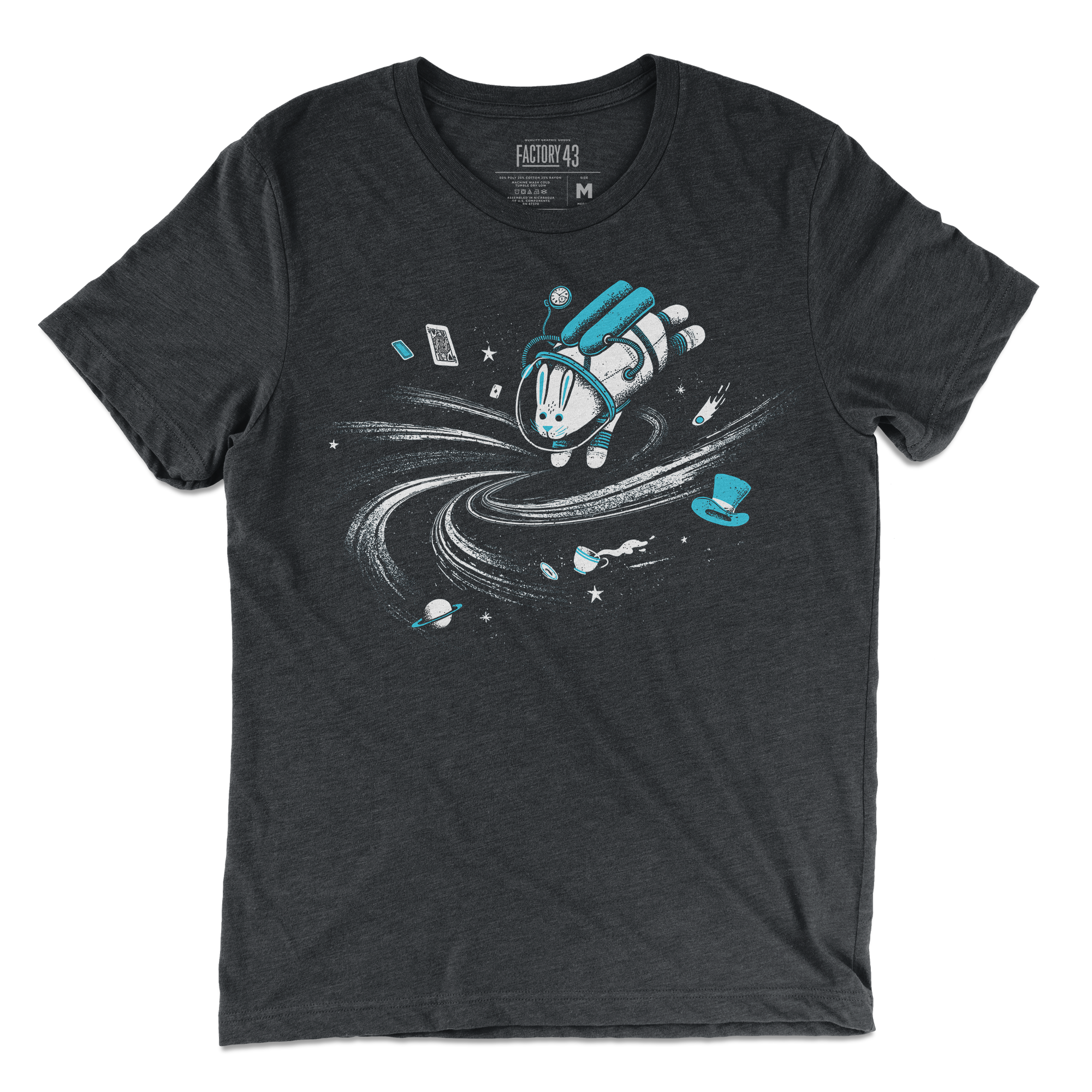 White rabbit/Black hole Unisex Shirt