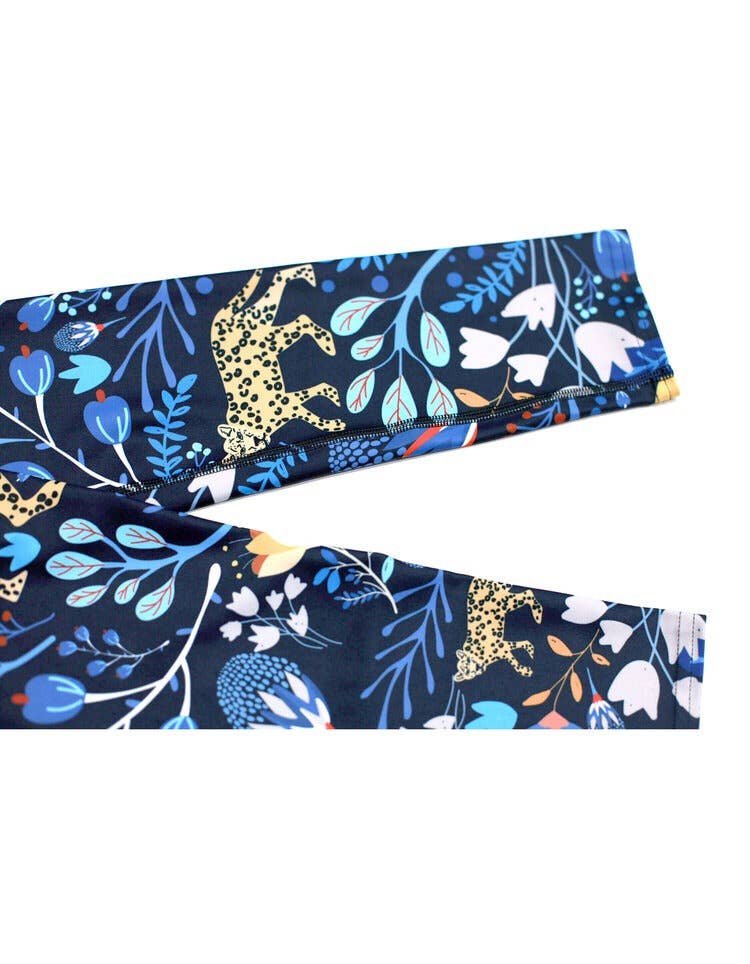 High Waist Yoga Leggings In Blue Leopards, photo 8 of 8