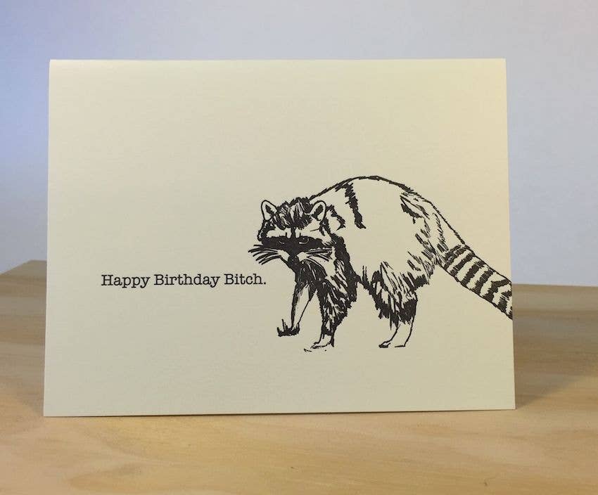 Happy Birthday Racoon Card