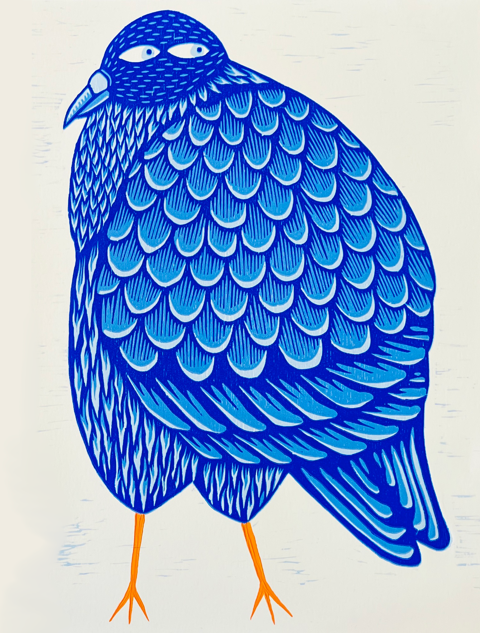 Pigeon Fancier - Original Woodcut Print, photo 3 of 4