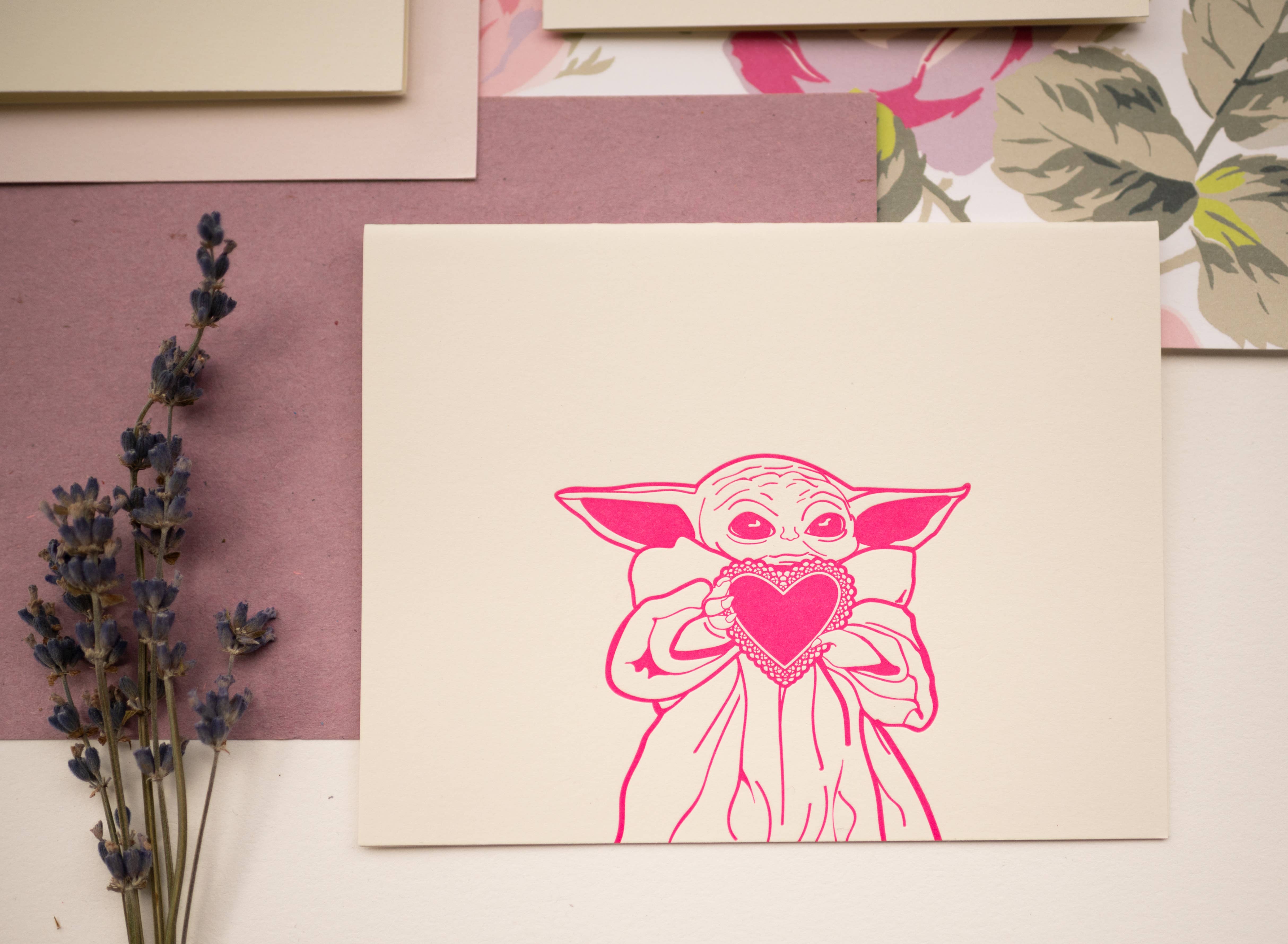 Baby Yoda Letterpress Card