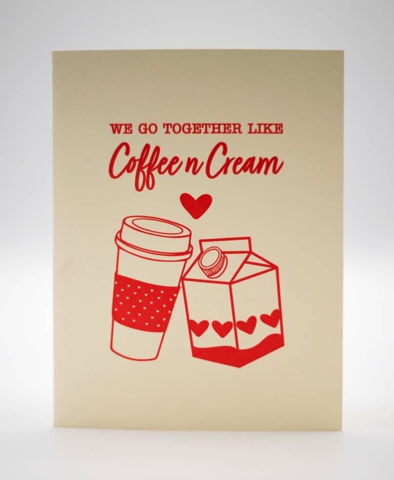 Coffee n Cream Go Together Letterpress Card