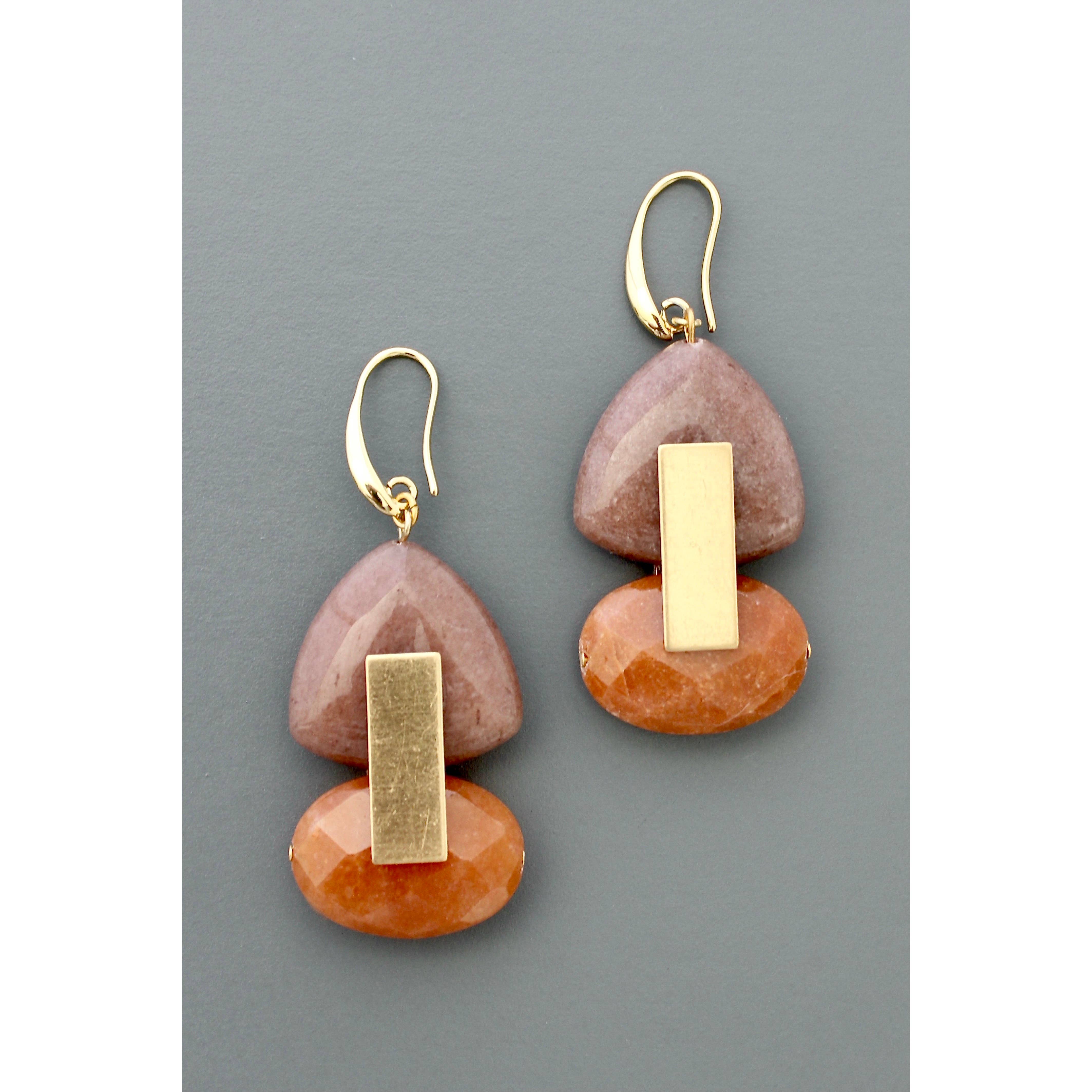 FERE44 Mauve and orange earrings, photo 1 of 3