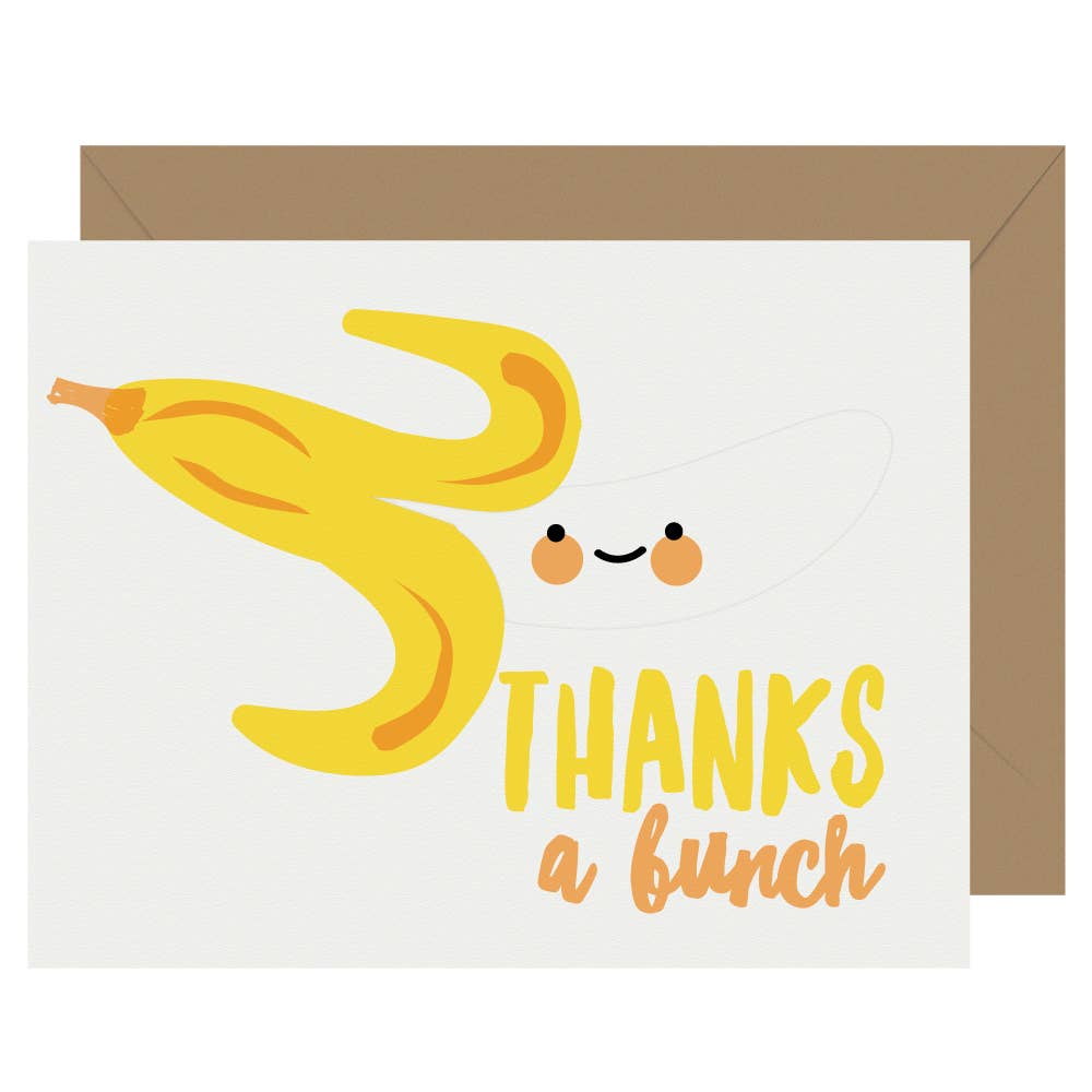Cutie Kawaii Thanks a Bunch Letterpress Greeting Card