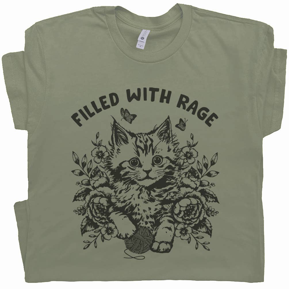 Filled With Rage Consumes Me Cute Cat Tee, photo 1 of 2