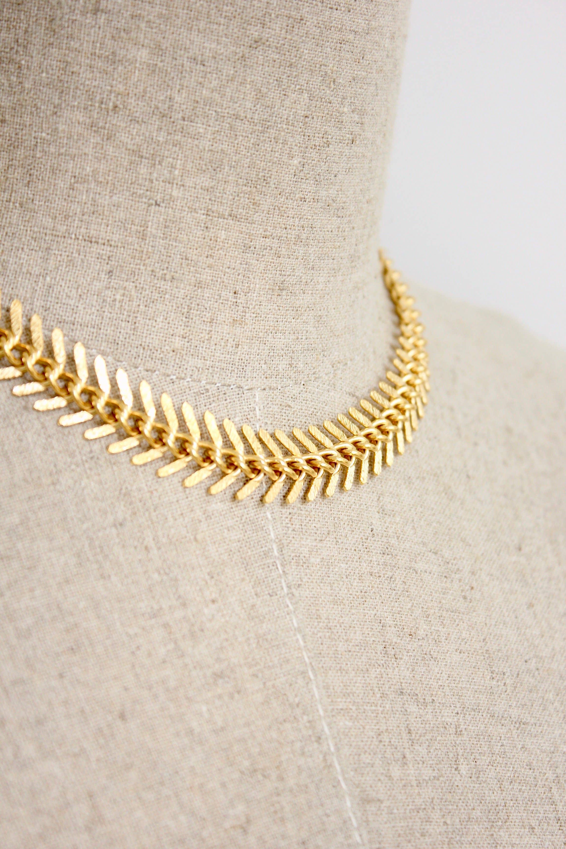 Gold Chain Fish Bone Necklace, photo 4 of 7