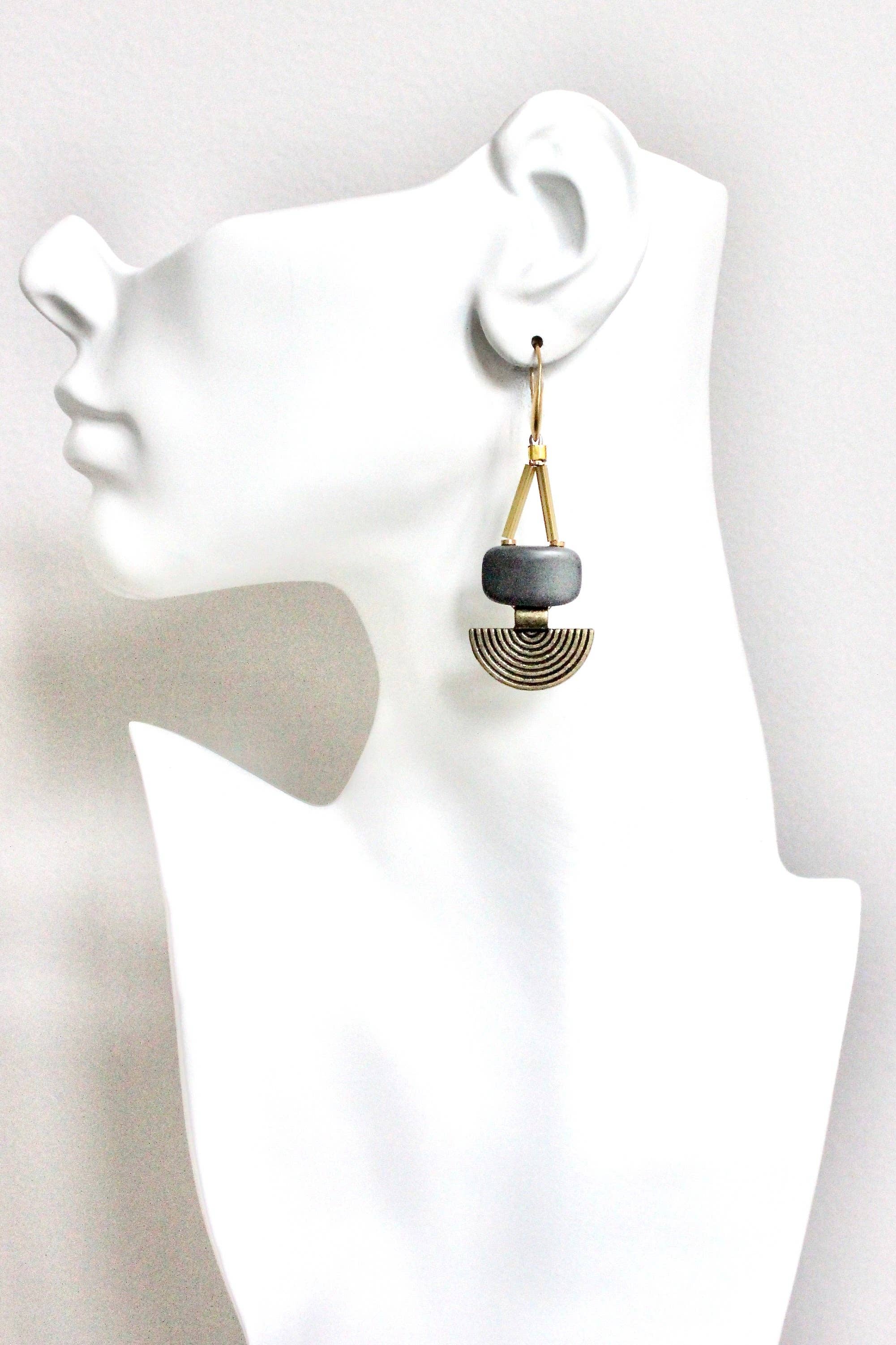 HYLE42 Artdeco Hematite earrings, photo 2 of 4