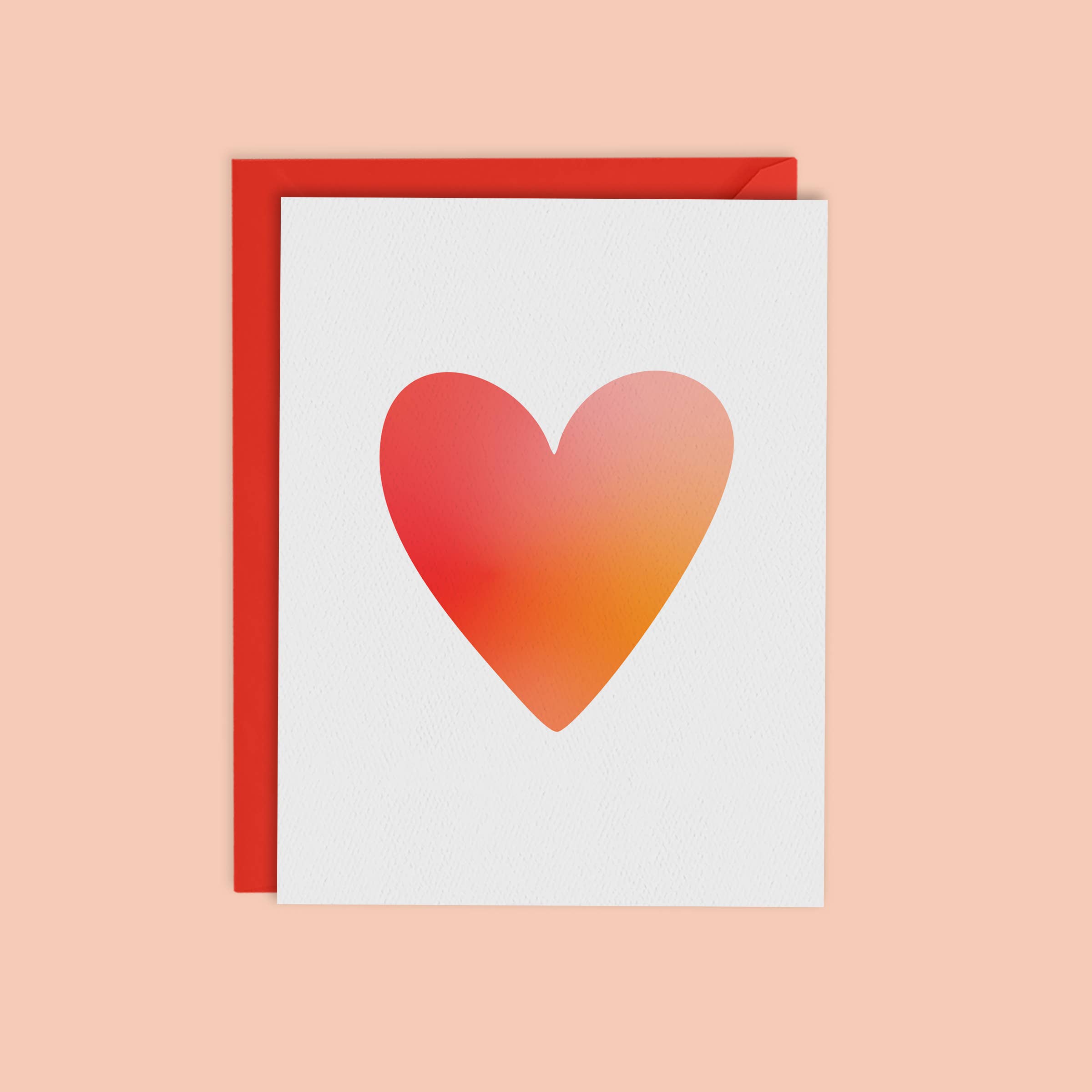 RED OMBRE HEART CARD