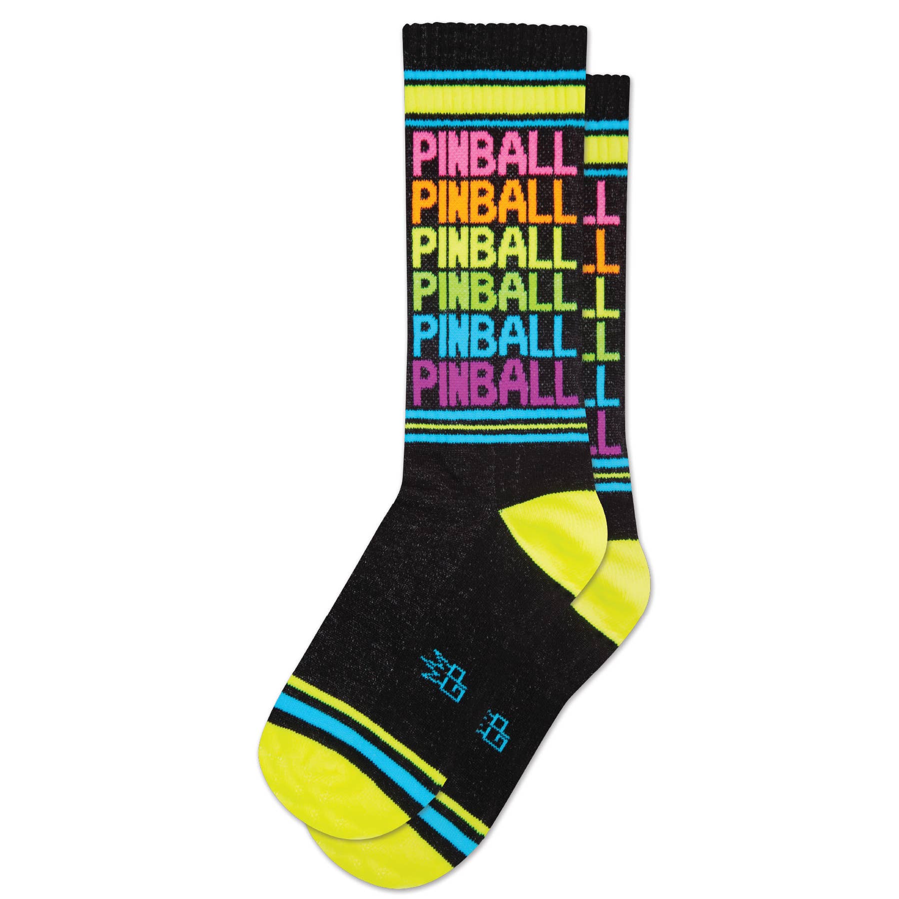 PINBALL - Neon Rainbow Gym Crew Socks