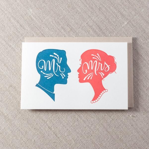 Pike Street Press - Mr. Mrs. Silhouette Greeting Card
