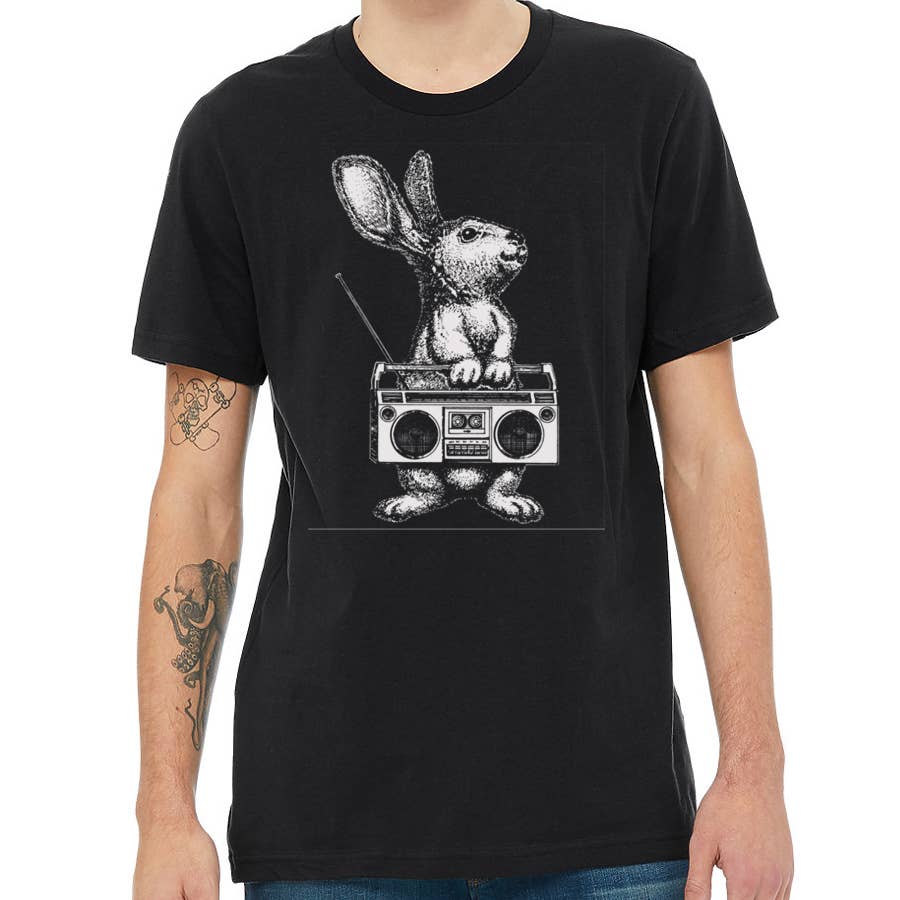 Bunny Boom Box shirt | rabbit radio tshirt, photo 2 of 4